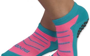 Meia pilates Muvin azul e rosa